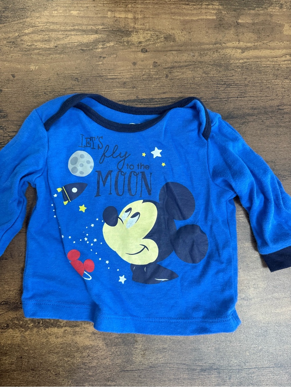 ⭐️5 for $20⭐️Disney Mickey Mouse 'Let's Fly to the Moon' Long-Sleeve Tee 6-12M